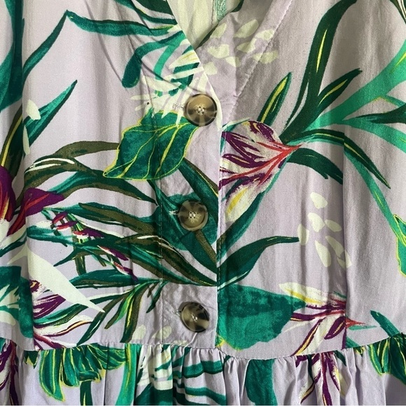 Terra & Sky woman plus size tropical dress 0X/14W  midi summer casual comfort - Picture 3 of 11